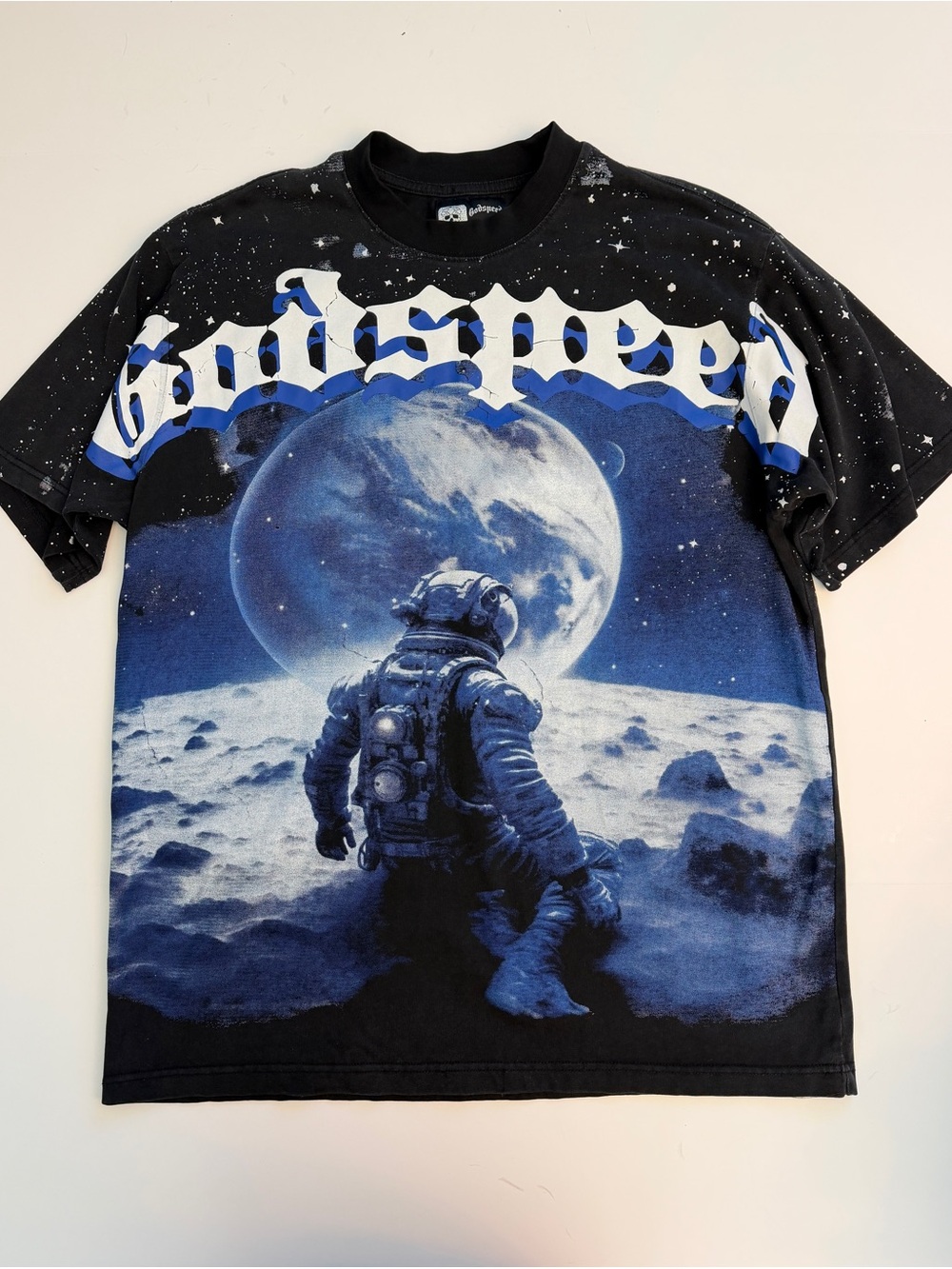 Godspeed Lunar Horizon Astronaut Graphic Tee – Black, Size Medium